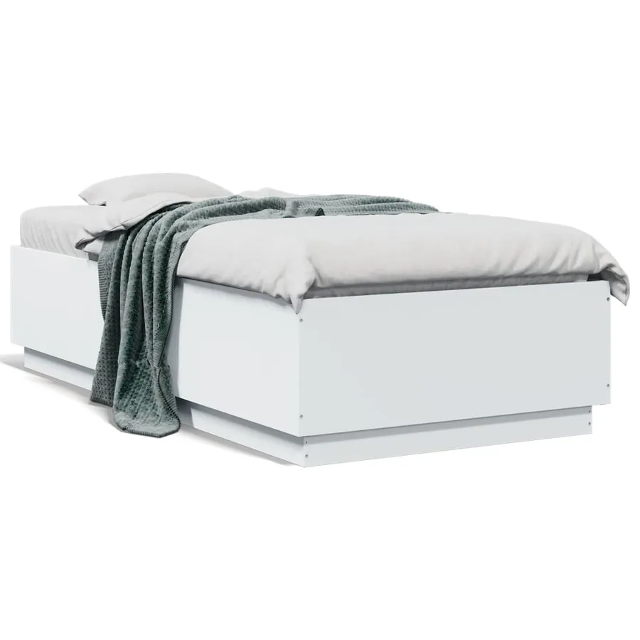 Cadre de lit avec LED sans matelas blanc 75x190 cm - 5