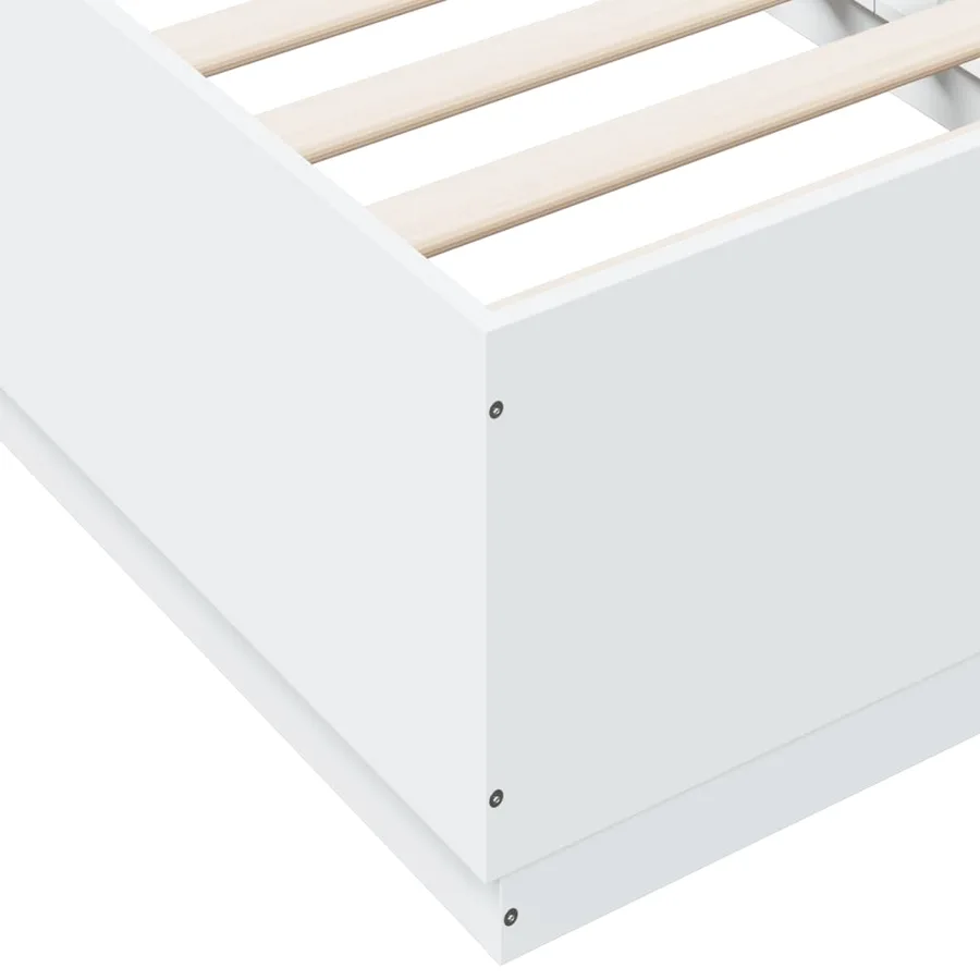 Cadre de lit avec LED sans matelas blanc 75x190 cm - 9