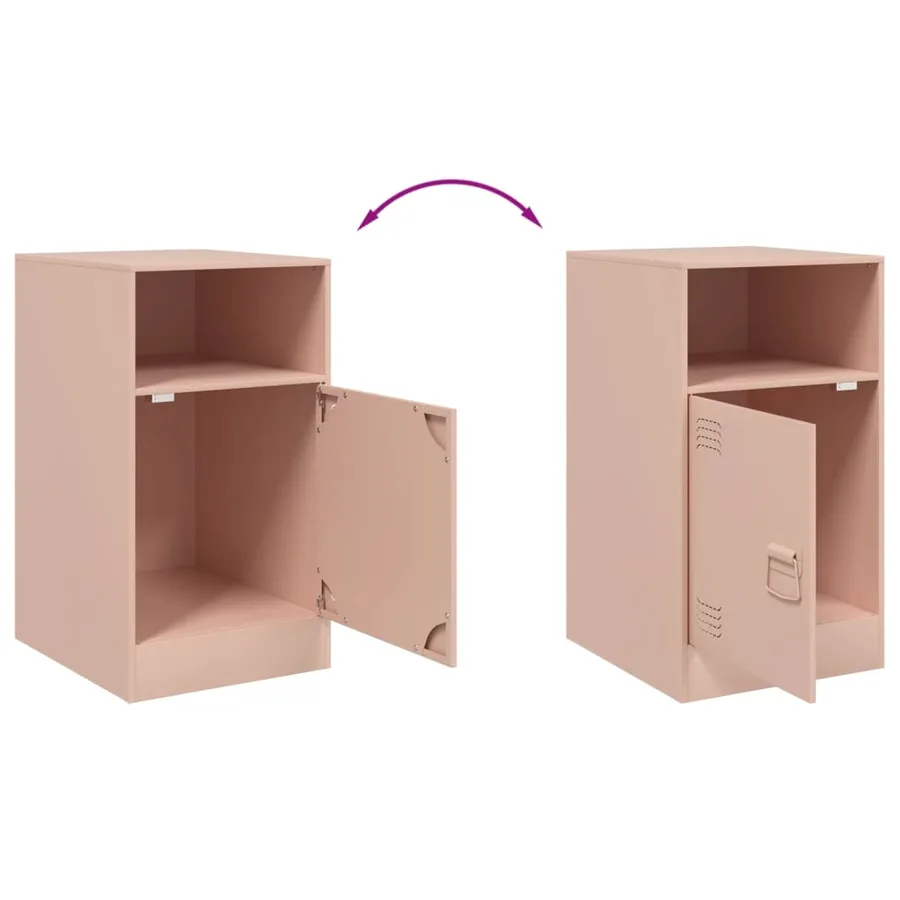 Table de chevet rose 34,5x39x62 cm acier - 10