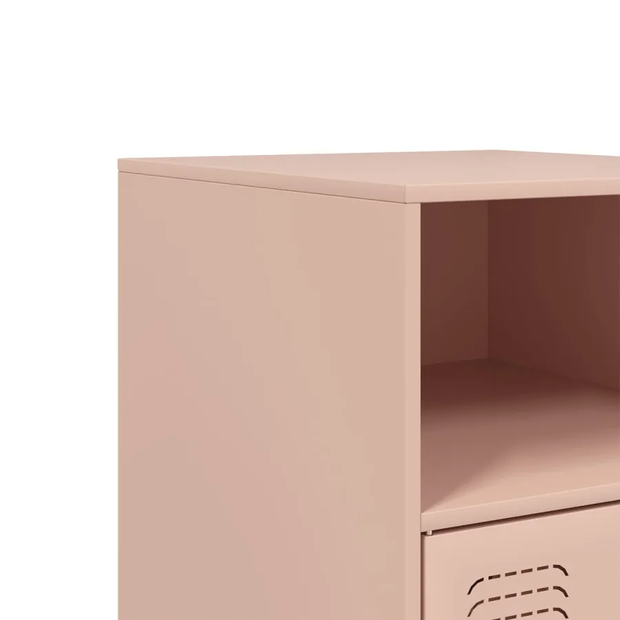 Table de chevet rose 34,5x39x62 cm acier - 11