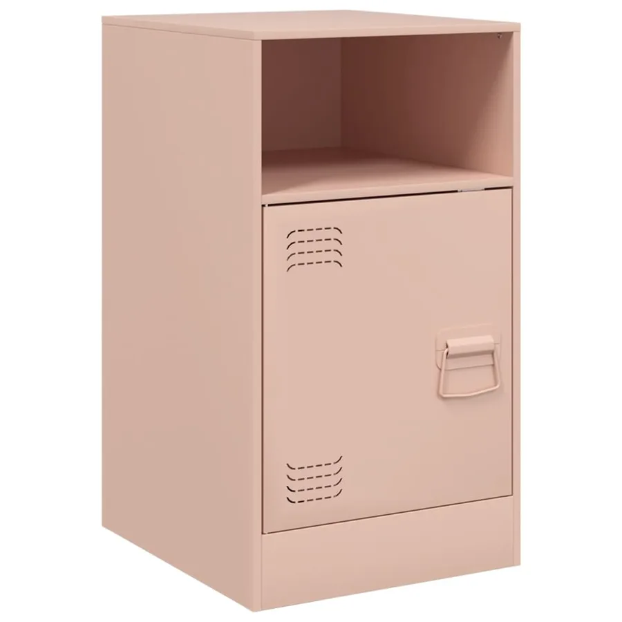 Table de chevet rose 34,5x39x62 cm acier - 2