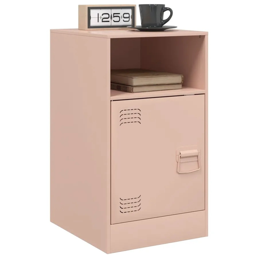 Table de chevet rose 34,5x39x62 cm acier - 4