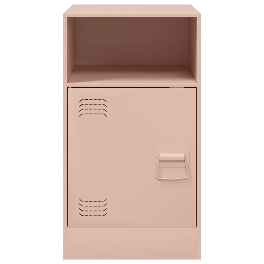 Table de chevet rose 34,5x39x62 cm acier - 6