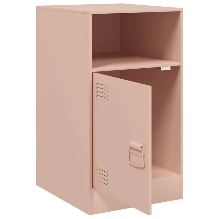 Table de chevet rose 34,5x39x62 cm acier - 7