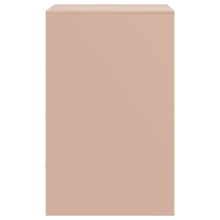 Table de chevet rose 34,5x39x62 cm acier - 8