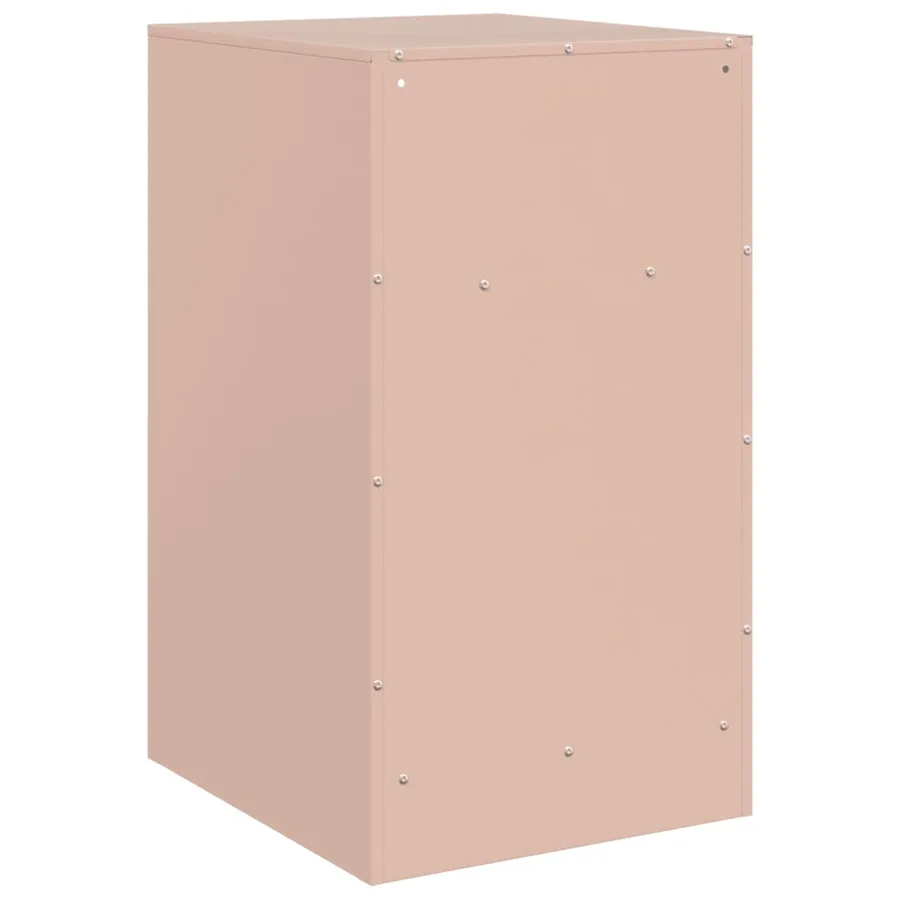 Table de chevet rose 34,5x39x62 cm acier - 9