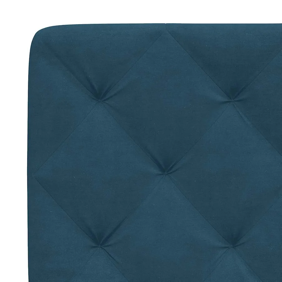 Cadre de lit sans matelas bleu 200x200 cm velours - 10