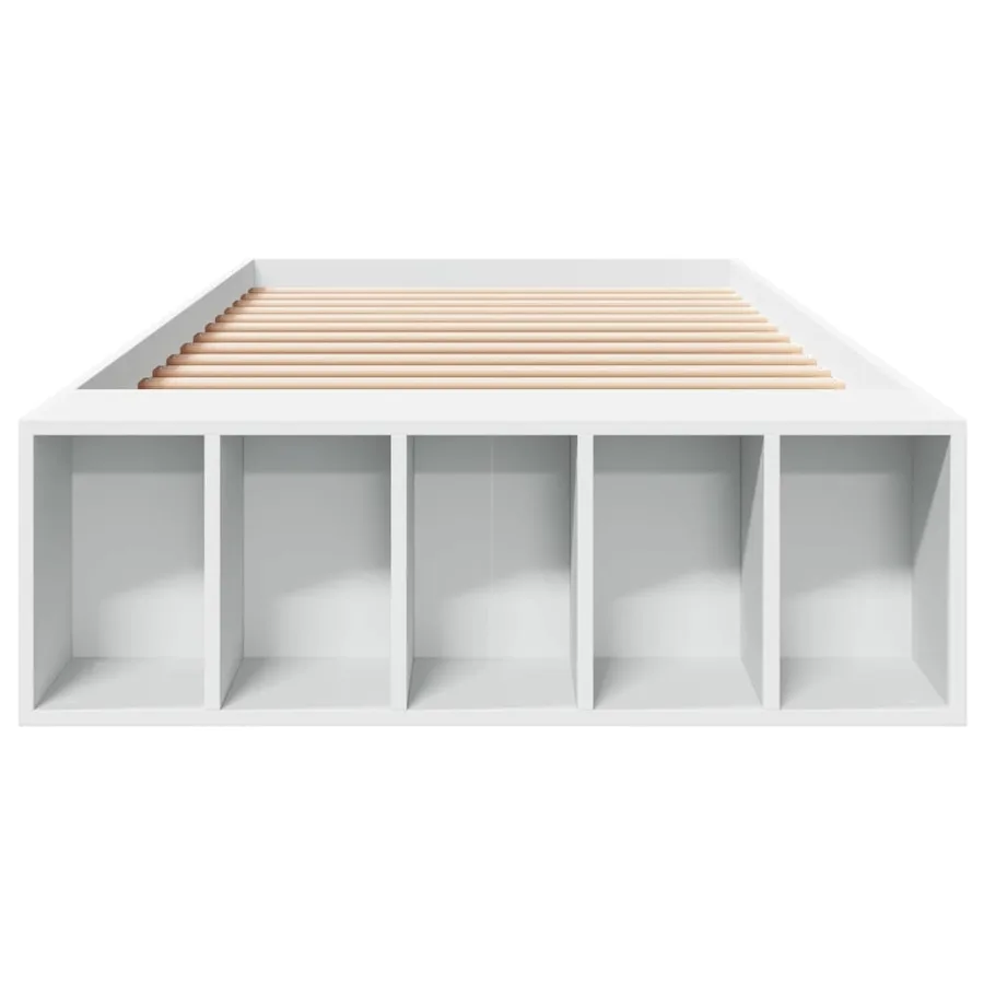 Cadre de lit sans matelas blanc 75x190 cm - 4