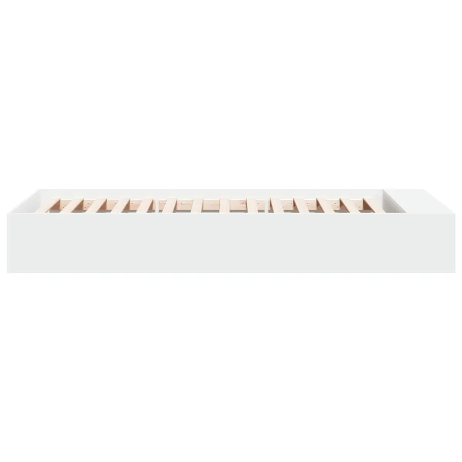 Cadre de lit sans matelas blanc 75x190 cm - 5