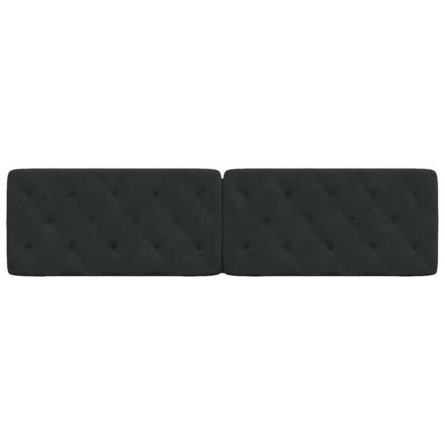 Coussin de tête de lit noir 200 cm velours - 5