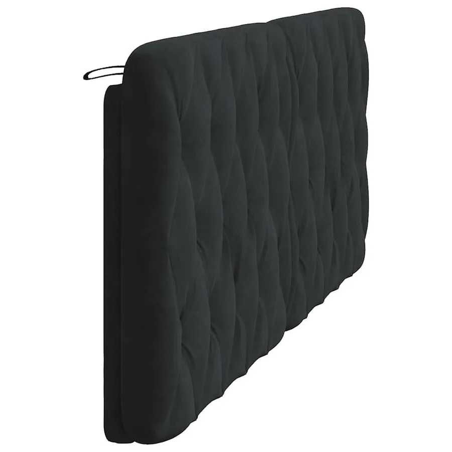 Coussin de tête de lit noir 200 cm velours - 6