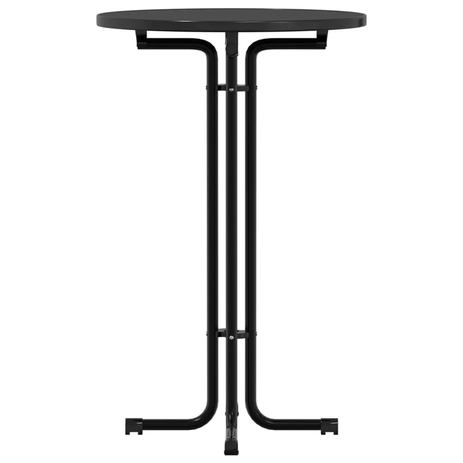 Table de bar noir Ø70x110 cm bois d'ingénierie et acier - 5