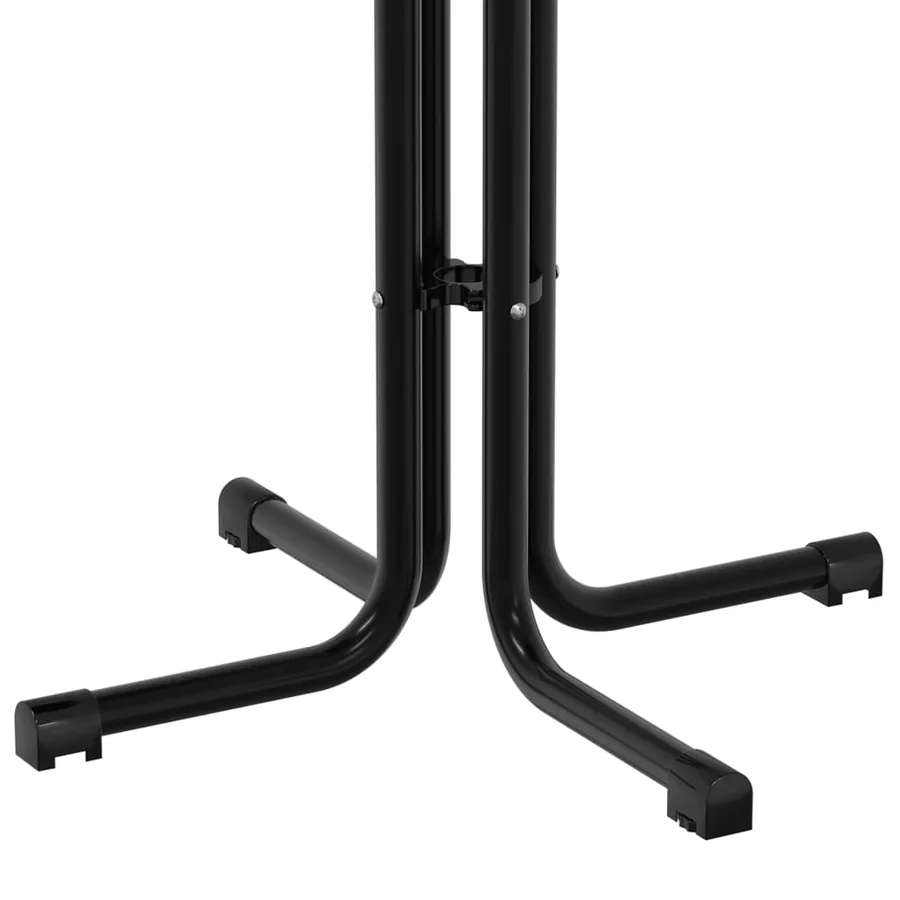 Table de bar noir Ø70x110 cm bois d'ingénierie et acier - 8