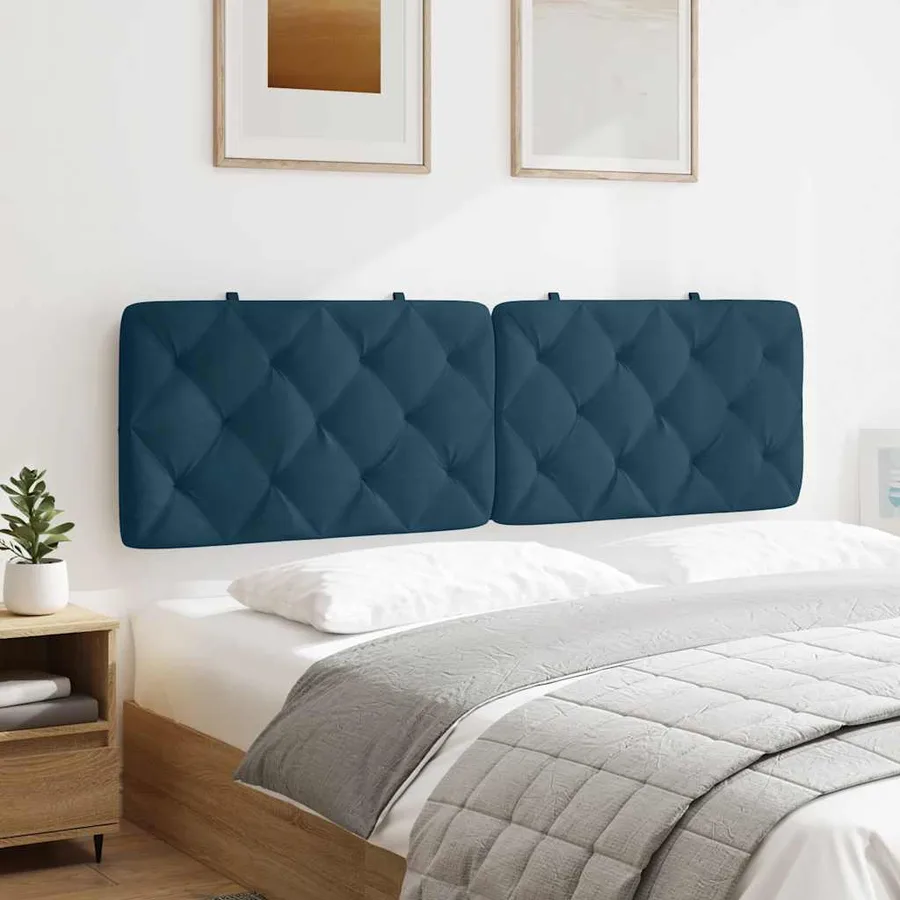 Coussin de tête de lit bleu 160 cm velours - 4
