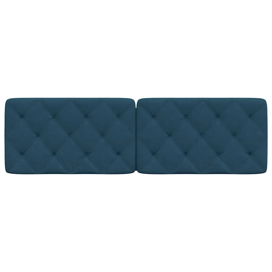 Coussin de tête de lit bleu 160 cm velours - 5