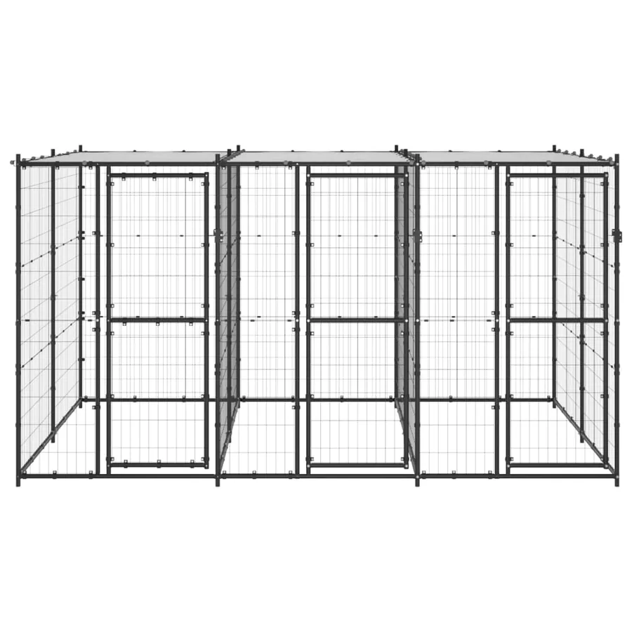 Chenil extérieur Acier avec toit 7,26 m² - 2