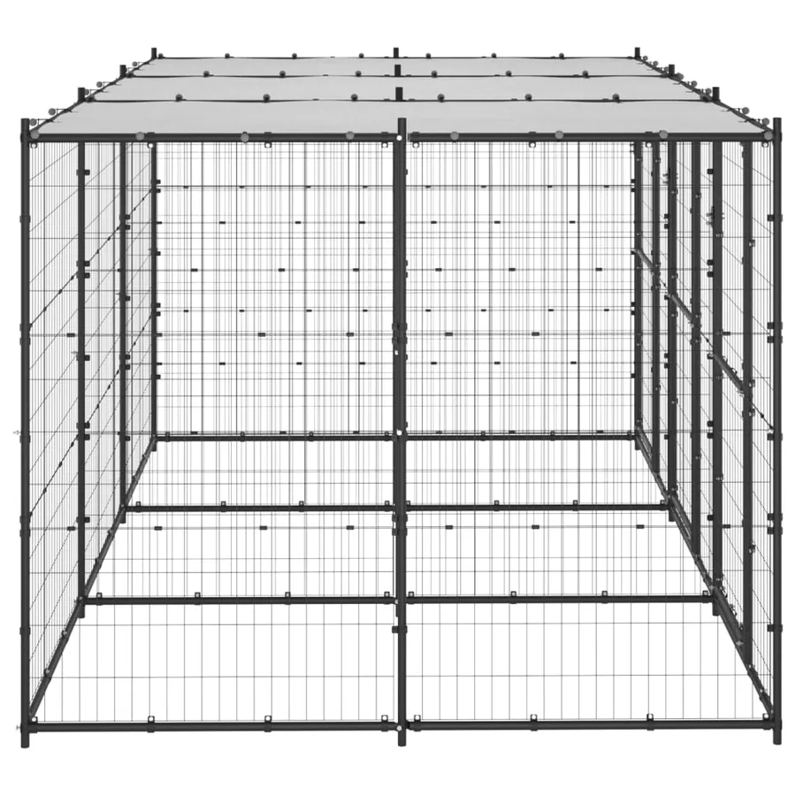 Chenil extérieur Acier avec toit 7,26 m² - 3