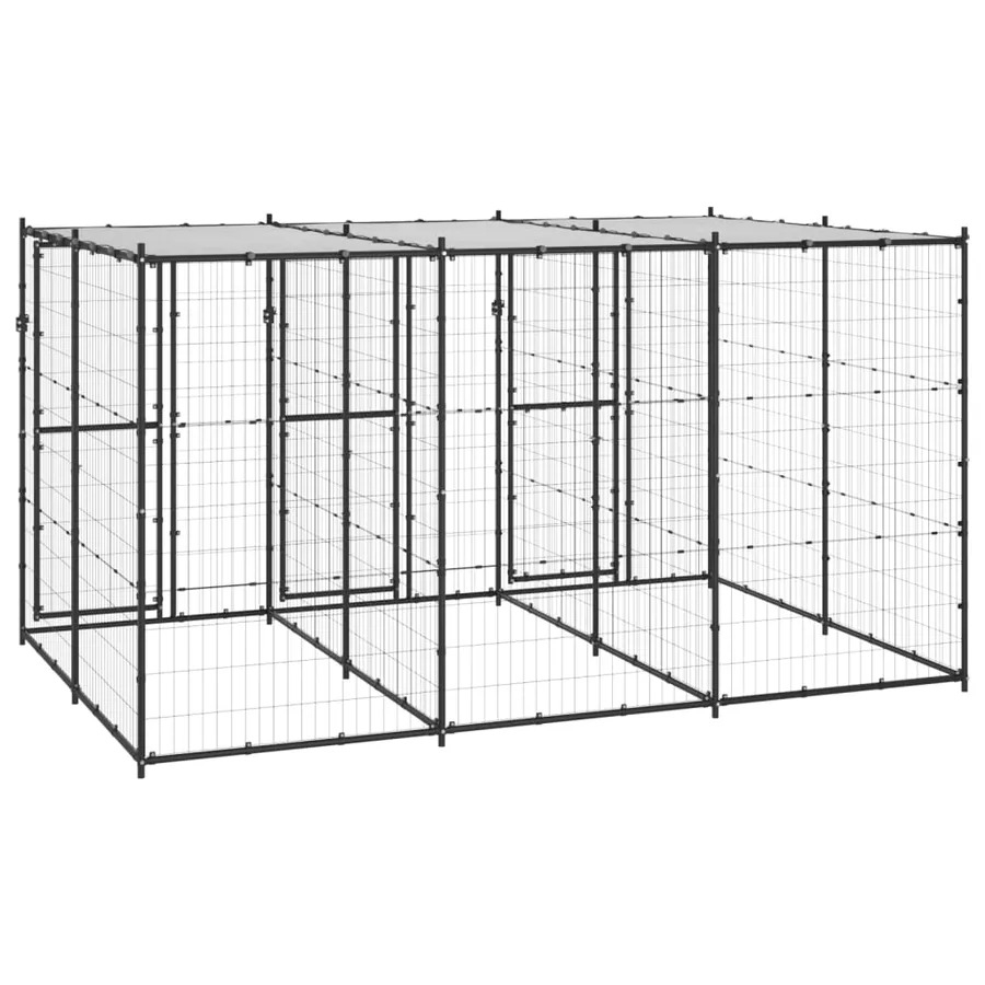 Chenil extérieur Acier avec toit 7,26 m² - 4