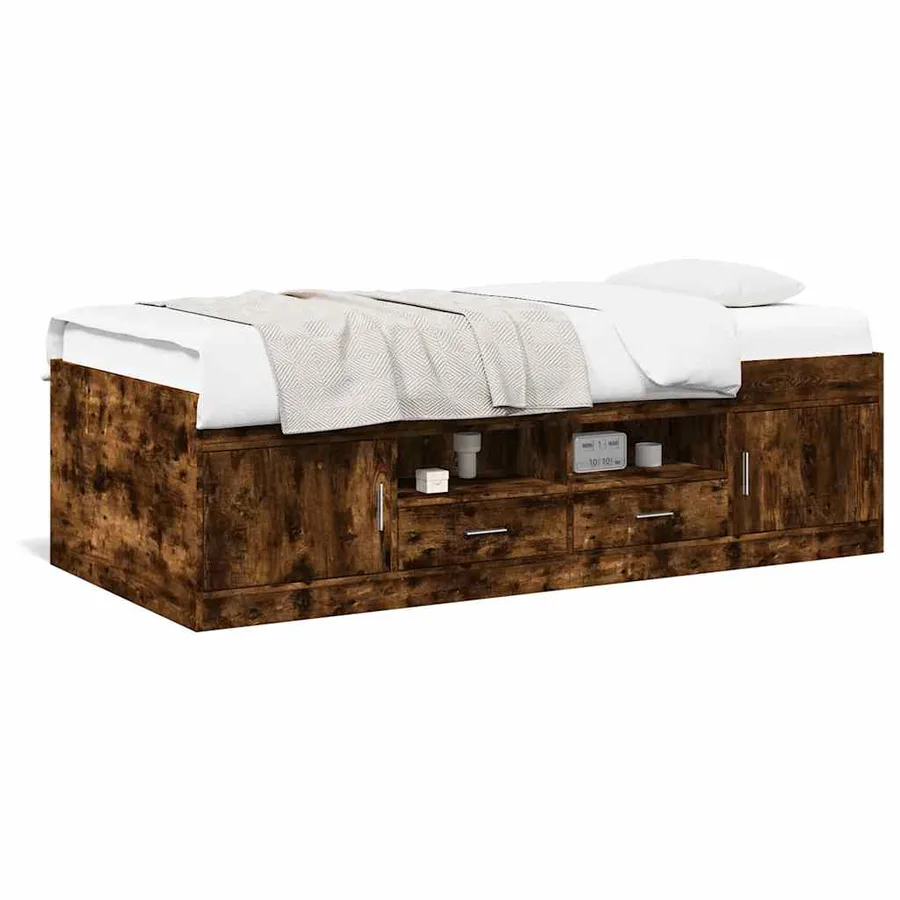 Lit de jour avec tiroirs sans matelas chêne fumé 90x190 cm - 2
