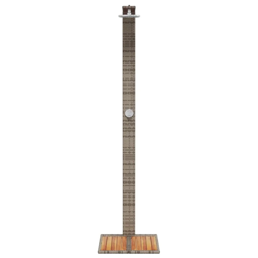 Douche d'extérieur gris 50x55x224 cm résine tressée bois acacia - 5