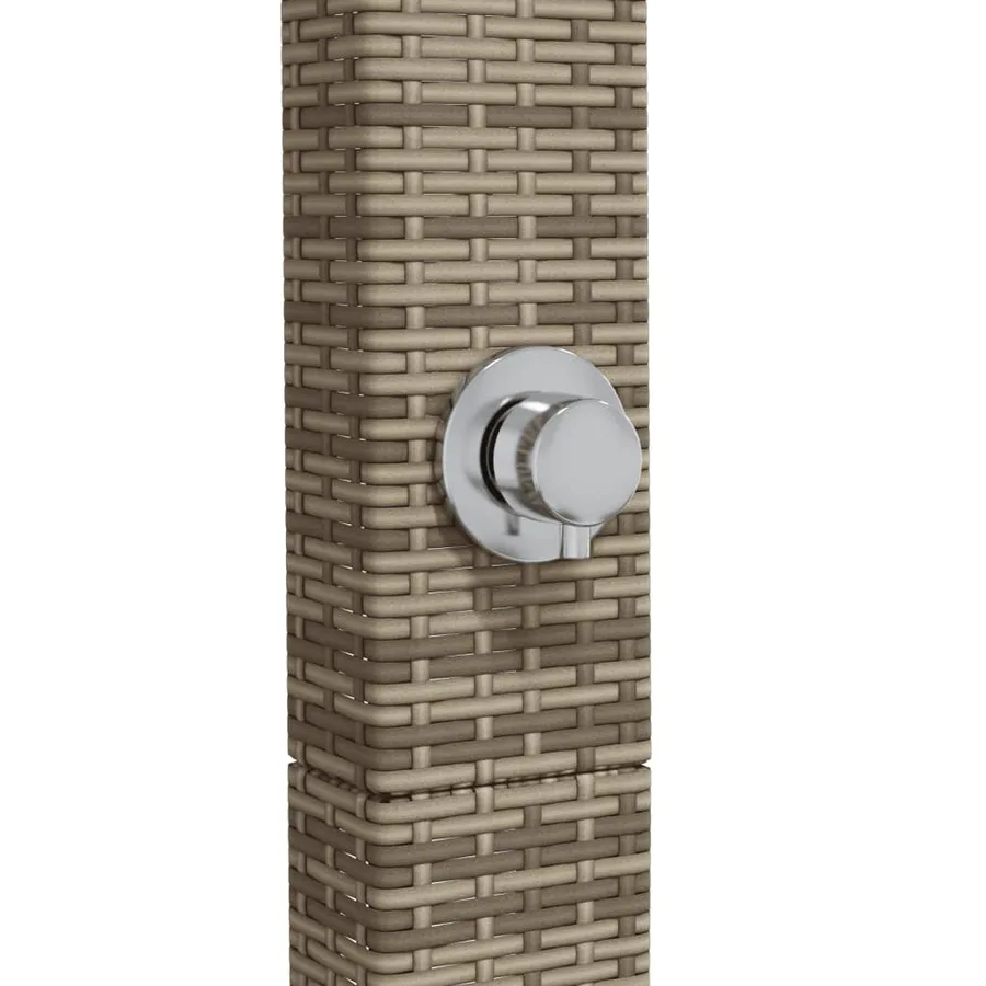 Douche d'extérieur gris 50x55x224 cm résine tressée bois acacia - 8