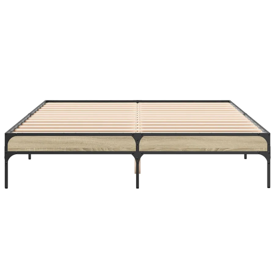 Cadre de lit sans matelas chêne sonoma 160x200 cm - 4