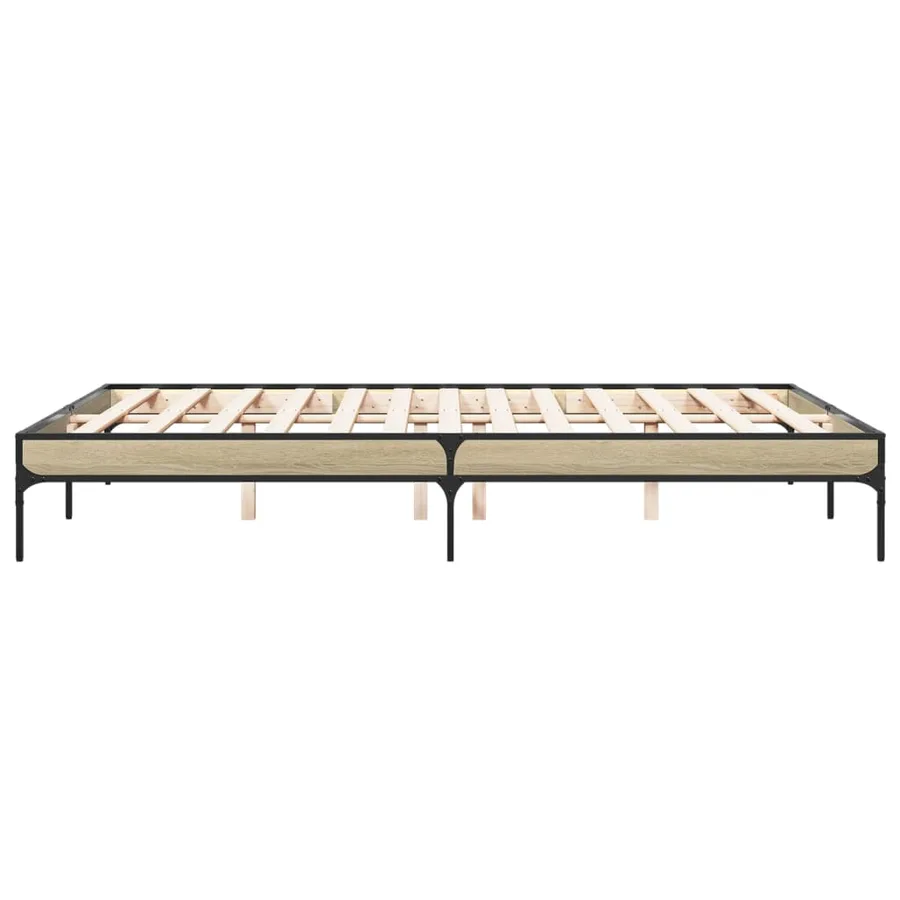 Cadre de lit sans matelas chêne sonoma 160x200 cm - 5