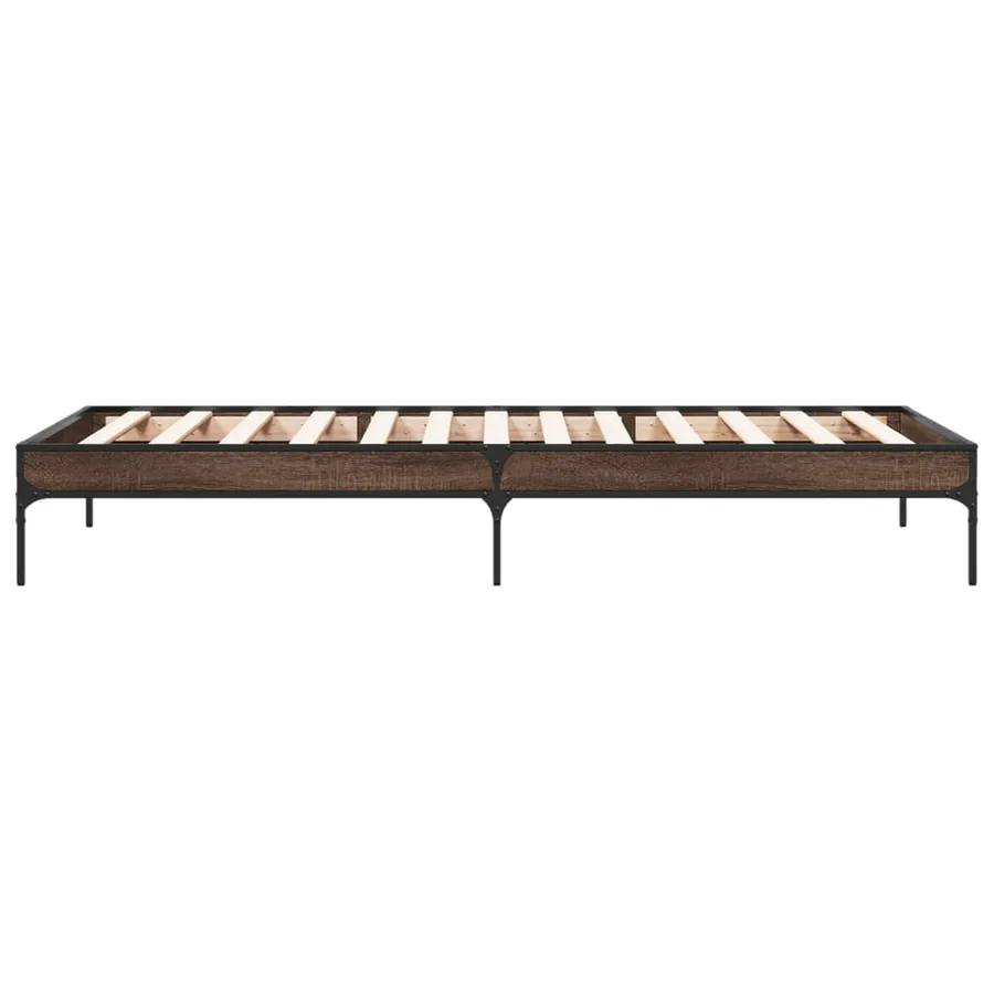 Cadre de lit sans matelas chêne marron 100x200 cm - 5