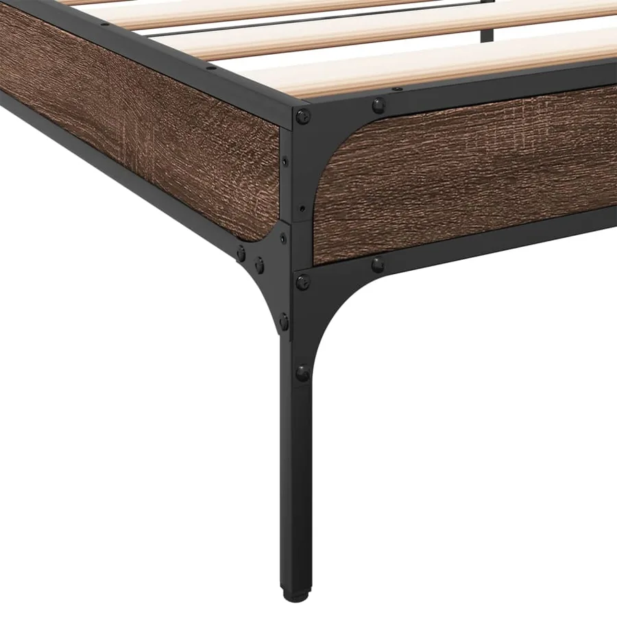 Cadre de lit sans matelas chêne marron 100x200 cm - 7