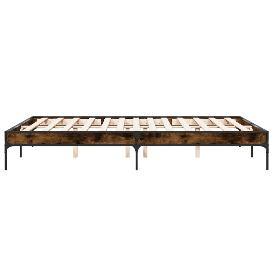 Cadre de lit sans matelas chêne fumé 150x200 cm - 5