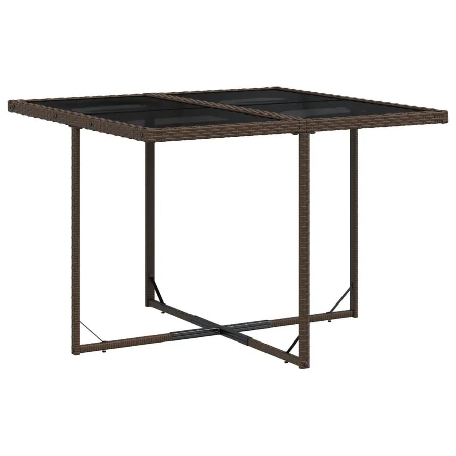 Ensemble à manger de jardin et coussins 9 pcs marron poly rotin - 3