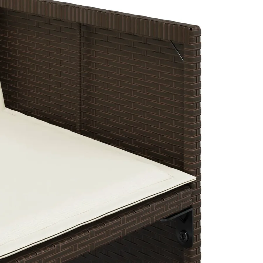 Ensemble à manger de jardin et coussins 9 pcs marron poly rotin - 6