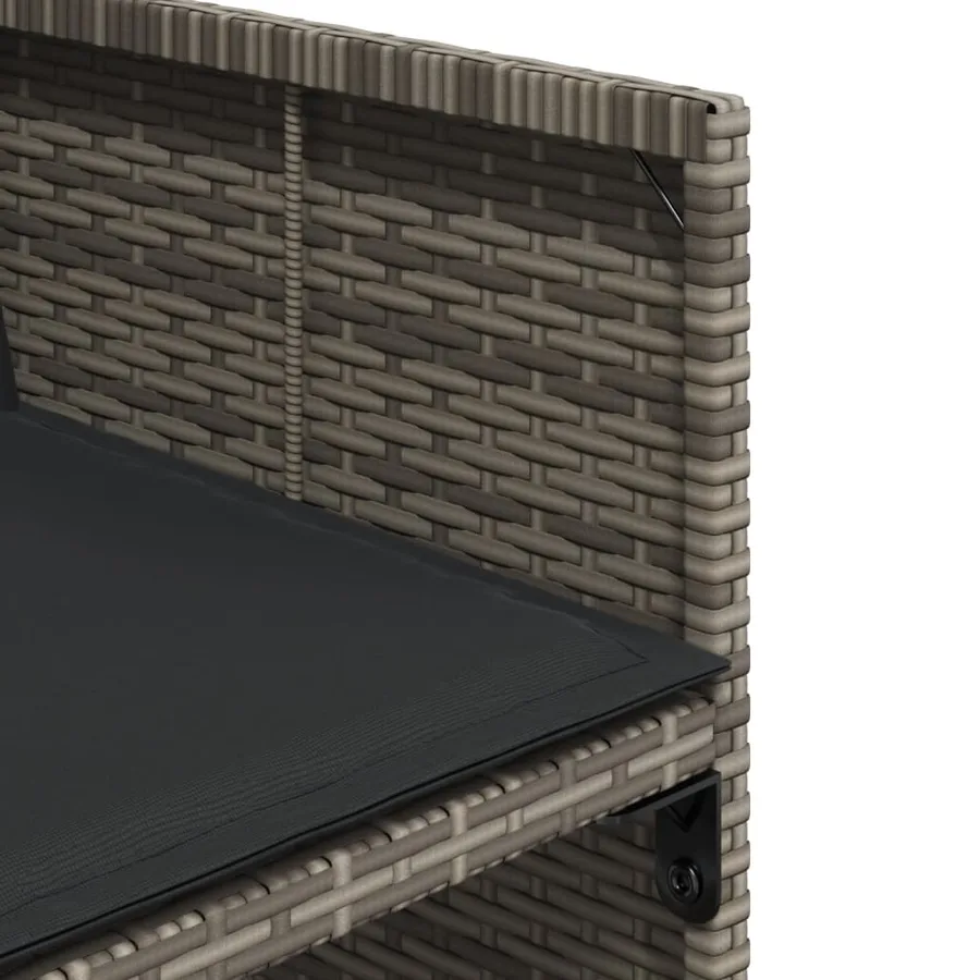 Ensemble à manger de jardin et coussins 7 pcs gris rotin - 8