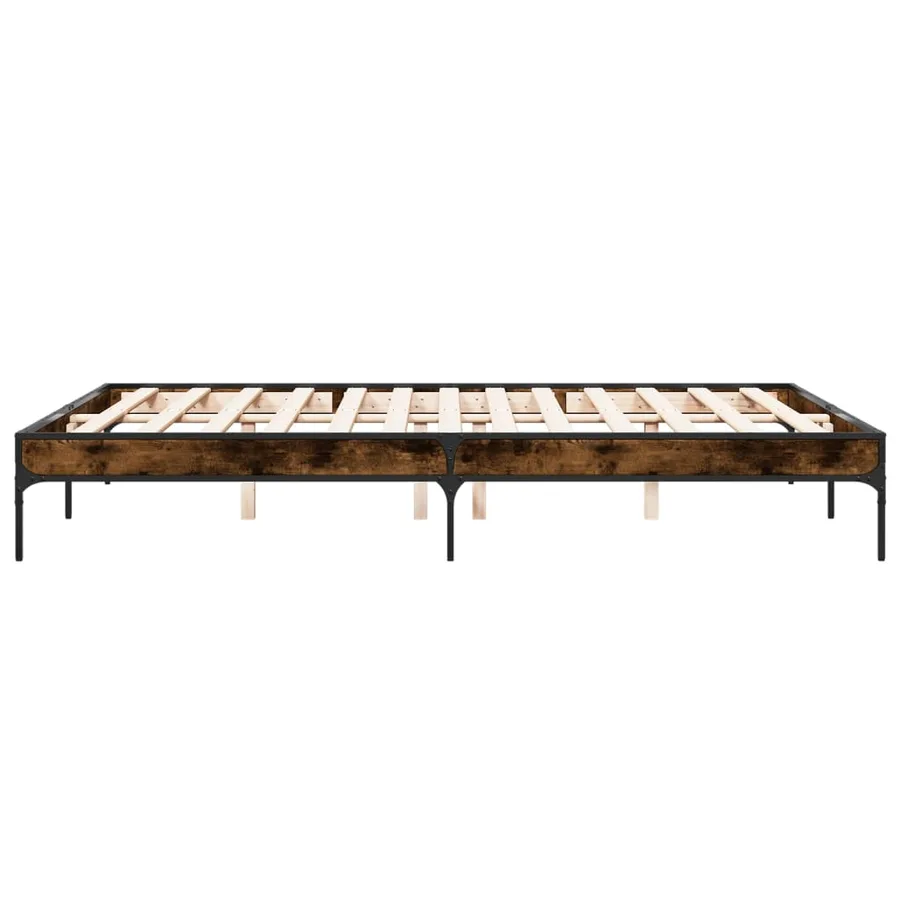 Cadre de lit sans matelas chêne fumé 140x200 cm - 5
