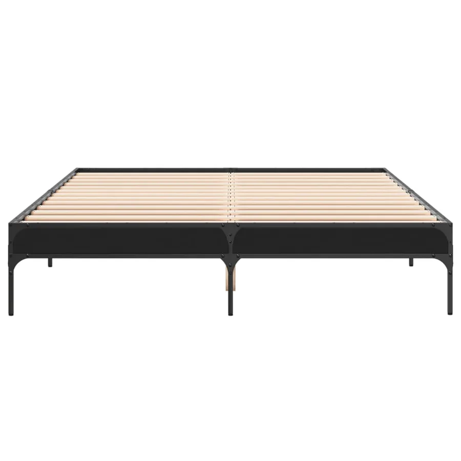 Cadre de lit sans matelas noir 150x200 cm - 4