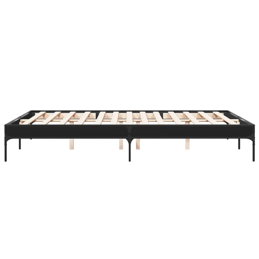 Cadre de lit sans matelas noir 150x200 cm - 5