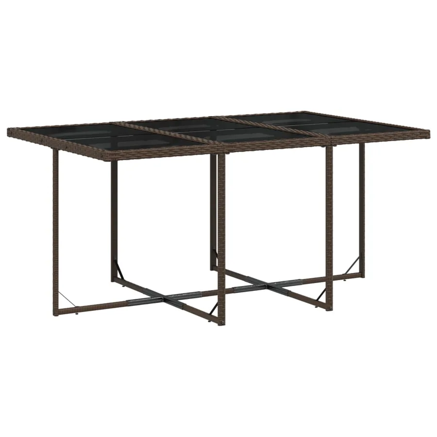 Ensemble à manger de jardin et coussins 7 pcs marron rotin - 4