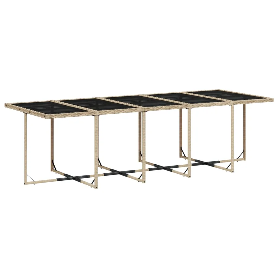 Ensemble à manger de jardin et coussins 15 pcs beige - 3