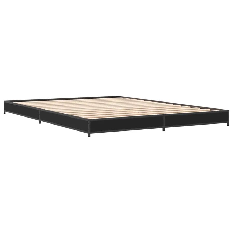 Cadre de lit sans matelas noir 135x190 cm - 3