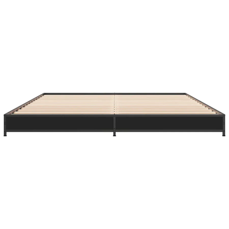 Cadre de lit sans matelas noir 135x190 cm - 4