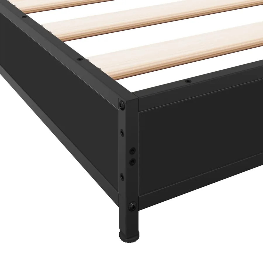 Cadre de lit sans matelas noir 135x190 cm - 7