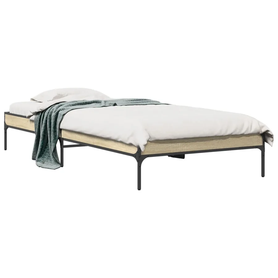 Cadre de lit sans matelas chêne sonoma 90x200 cm - 2