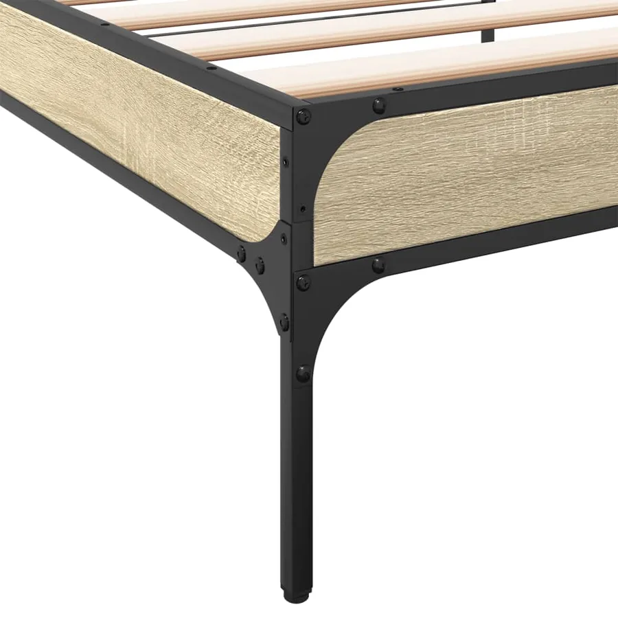 Cadre de lit sans matelas chêne sonoma 90x200 cm - 7