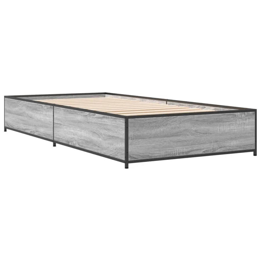 Cadre de lit sans matelas sonoma gris 100x200 cm - 3