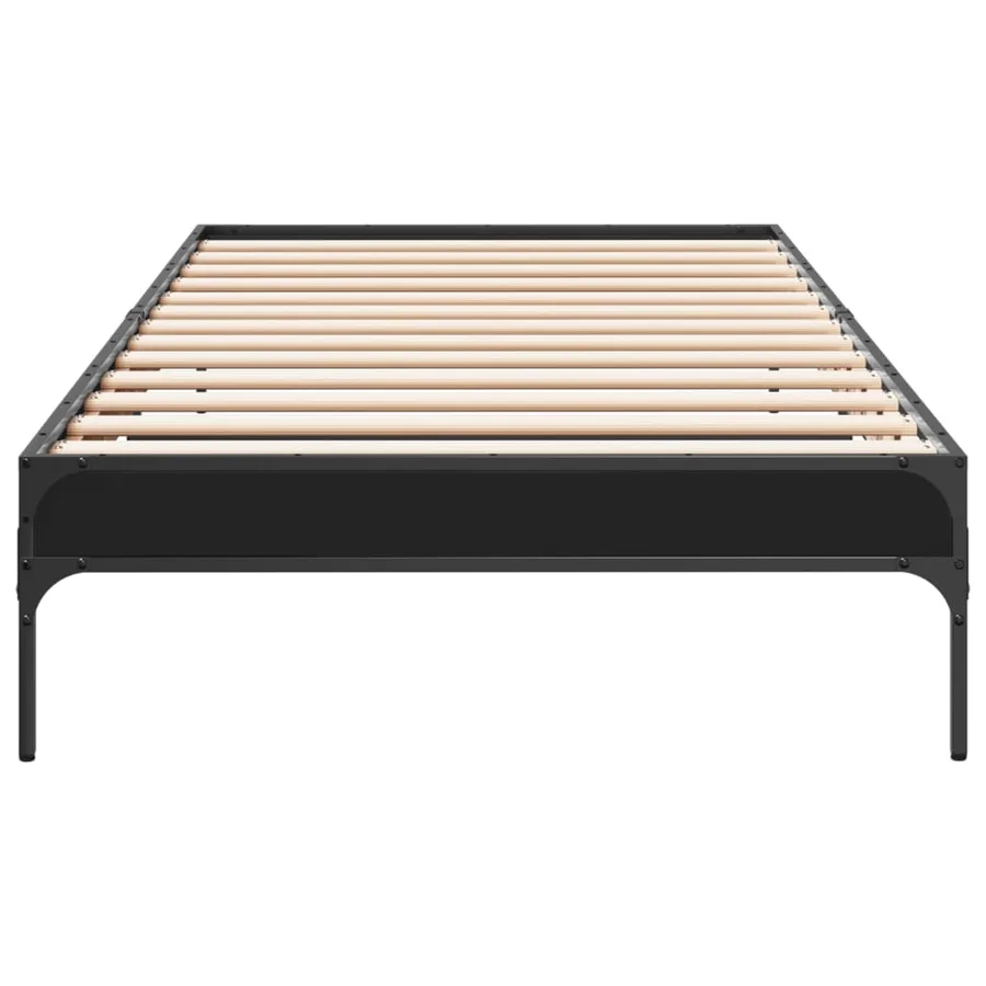 Cadre de lit sans matelas noir 100x200 cm - 4