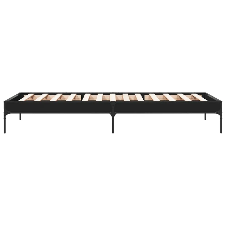 Cadre de lit sans matelas noir 100x200 cm - 5
