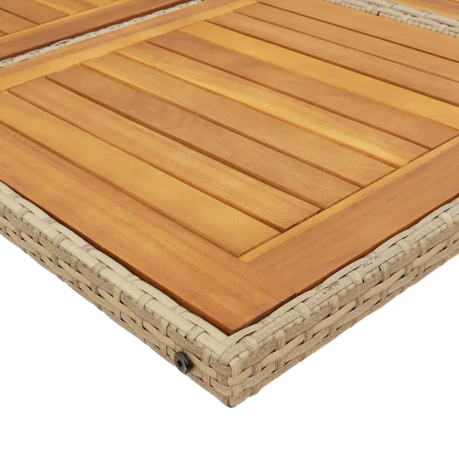 Ensemble à manger de jardin et coussins 7 pcs beige poly rotin - 7