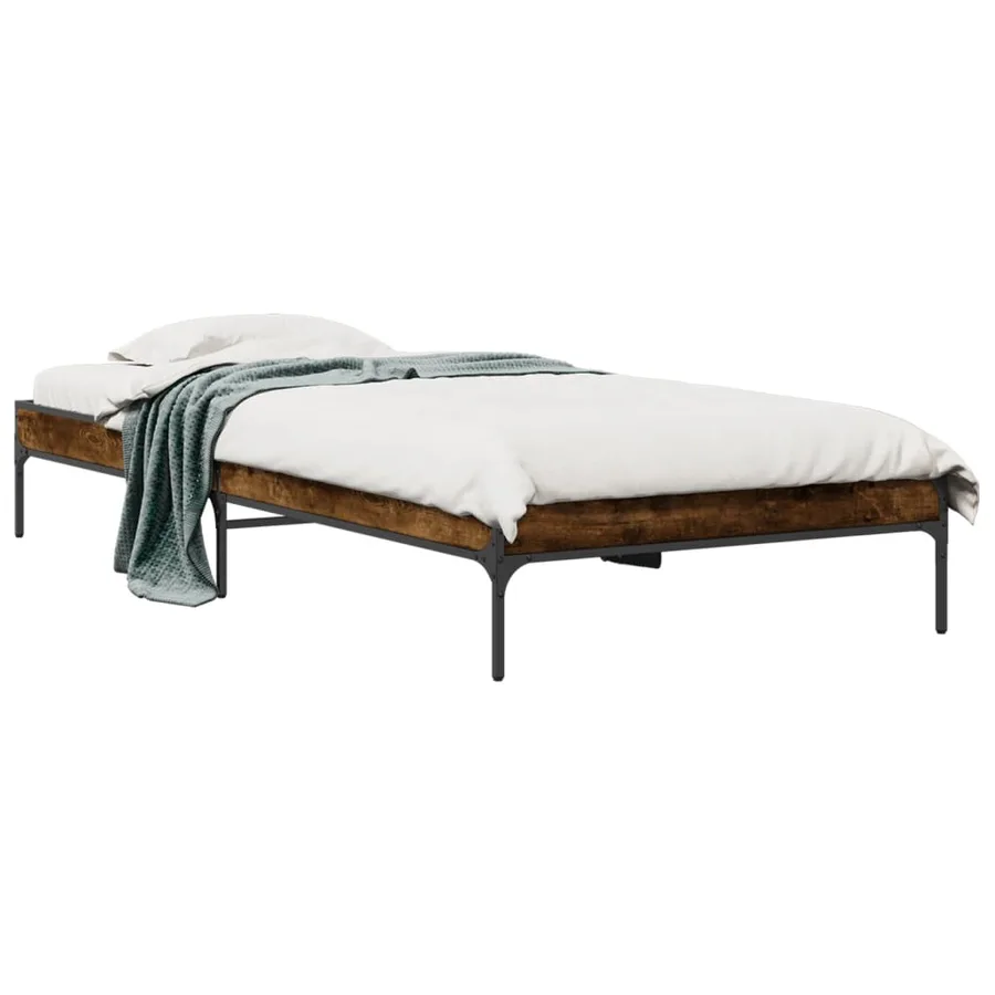 Cadre de lit sans matelas chêne fumé 90x190 cm - 2