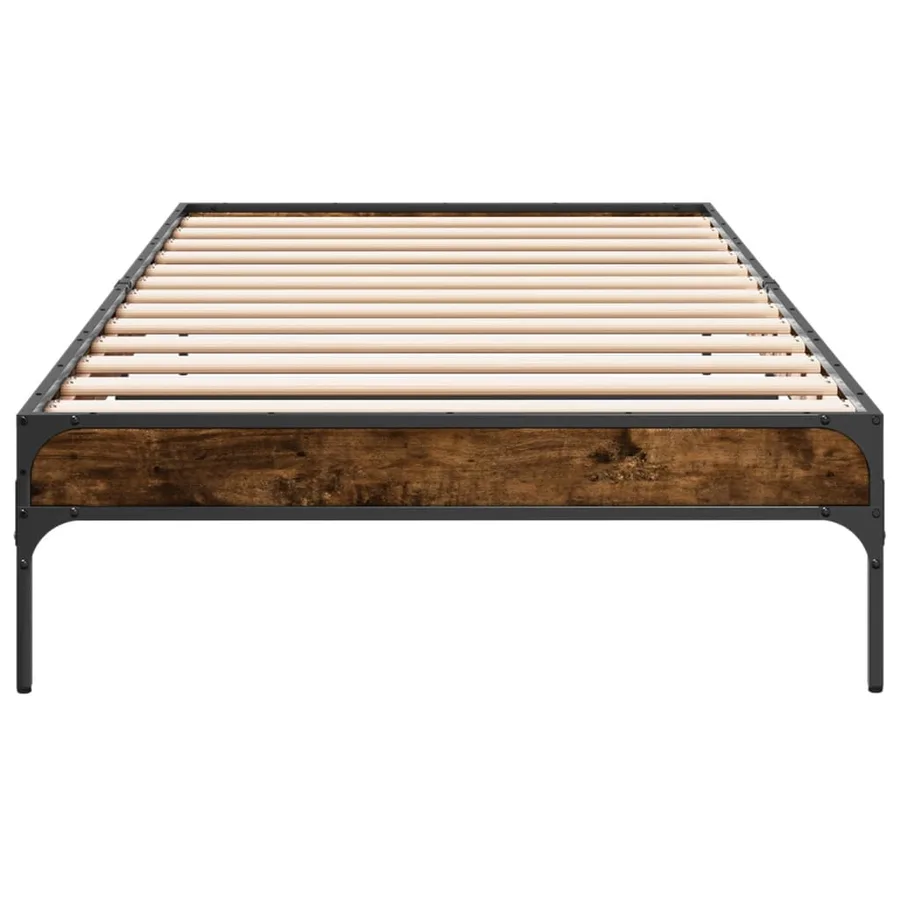 Cadre de lit sans matelas chêne fumé 90x190 cm - 4