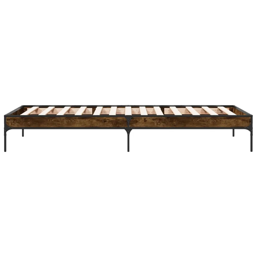 Cadre de lit sans matelas chêne fumé 90x190 cm - 5